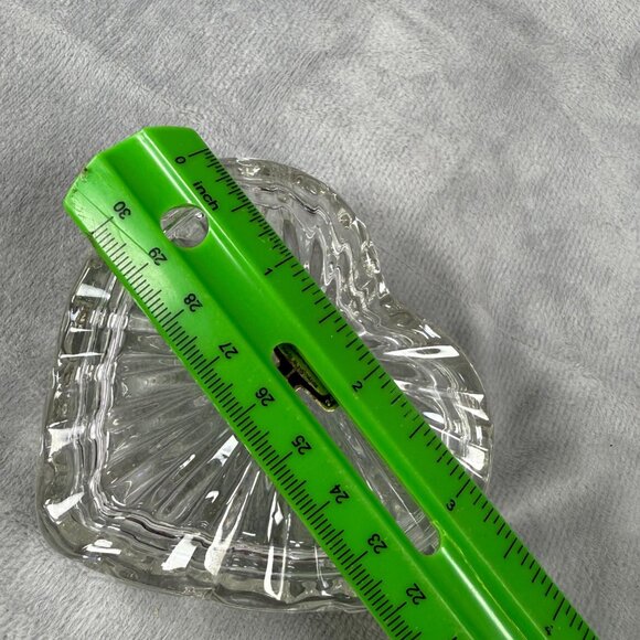 Heart-Shaped Crystal Zajecar 24% Lead Glass Trinket Box Made In Yugoslavia - Picture 9 of 16